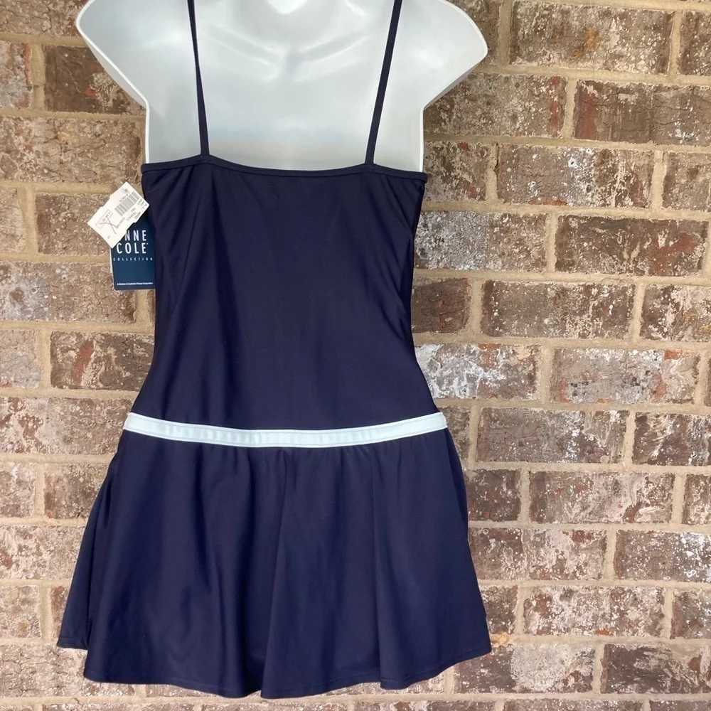 NWT ANNE COLE Blue one piece swimsuit size 14